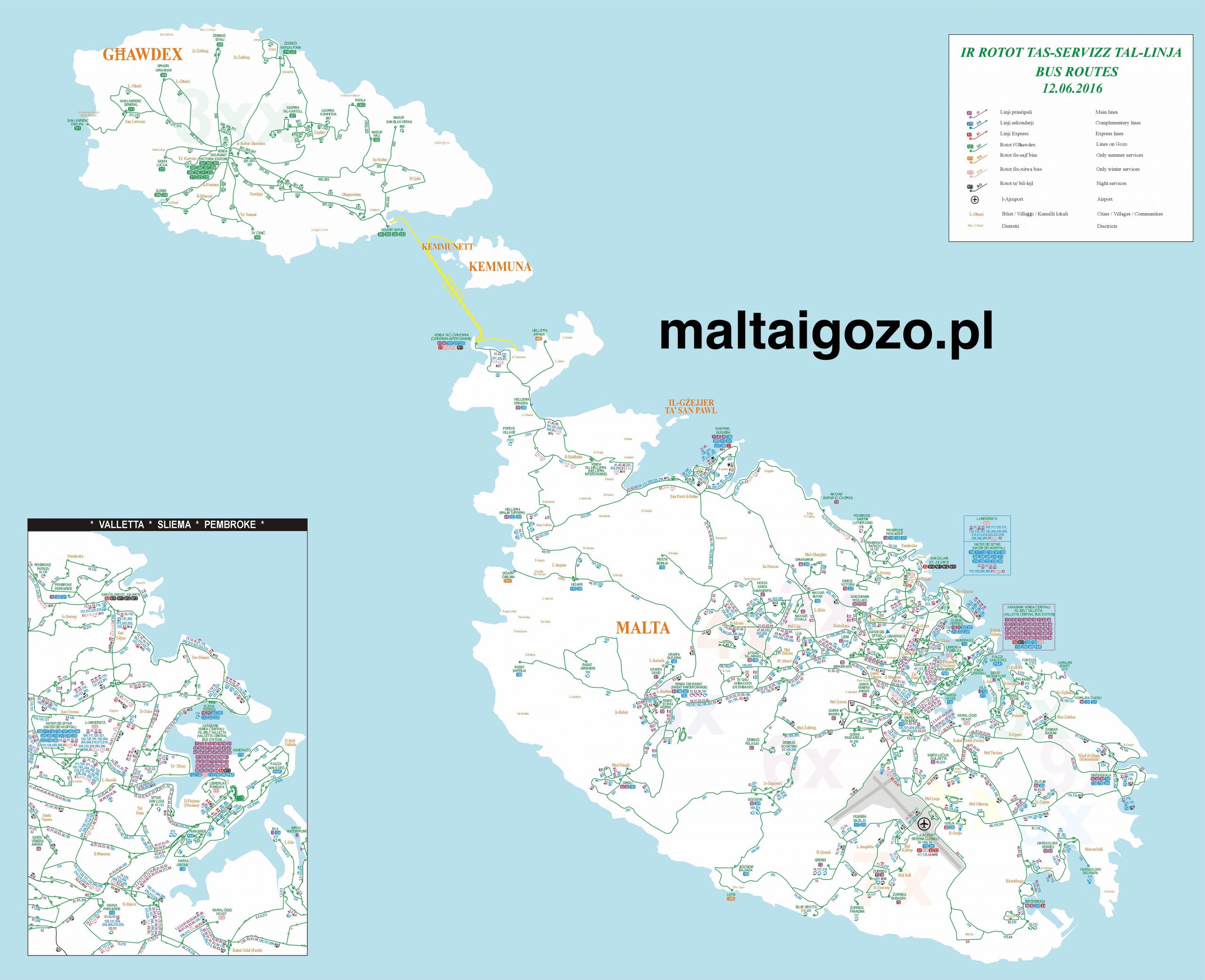 mapa komunikacji malta